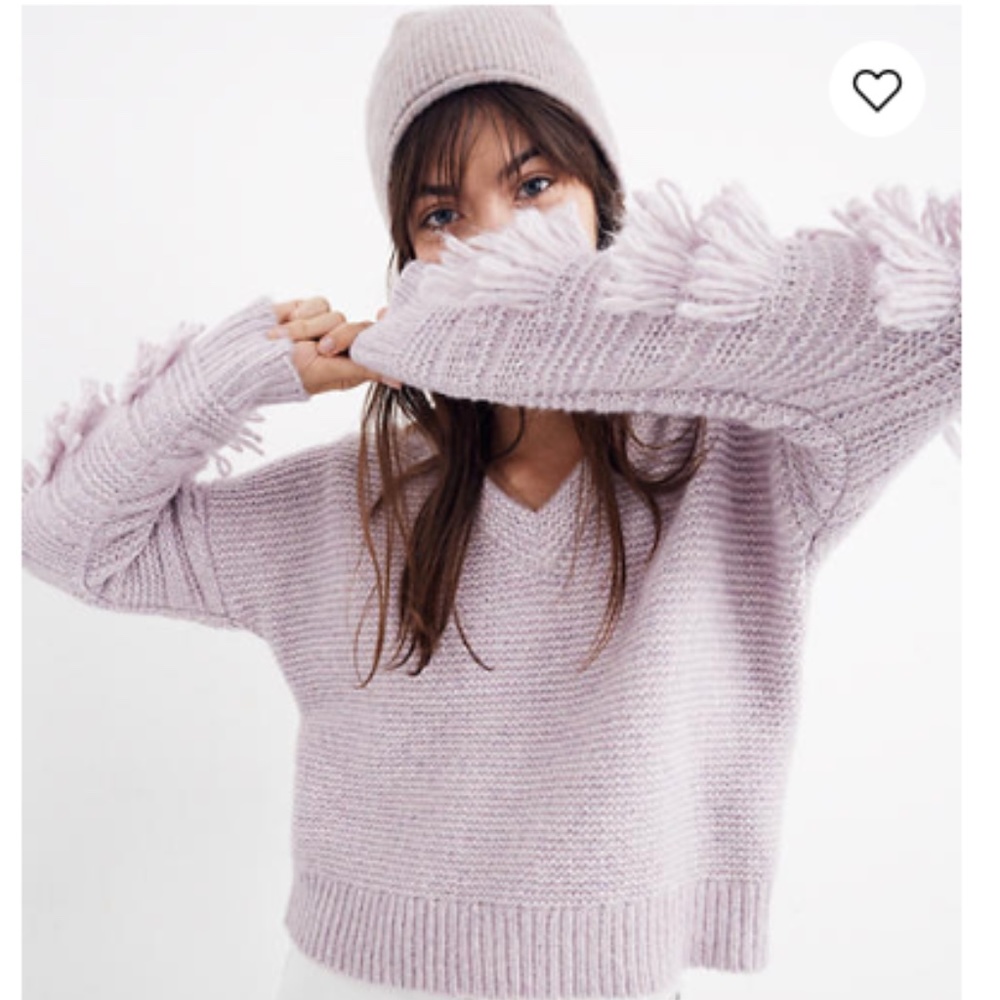 Madewell Fringe-Sleeve Pullover Sweater